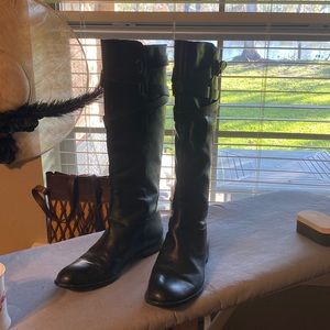 Black leather tall Coach boots sz 9.5 never worn